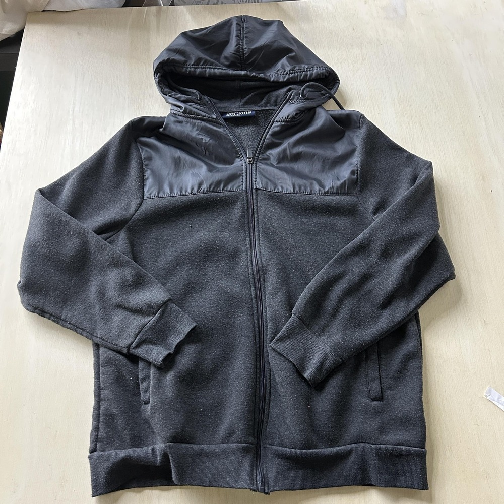 Vintage Aeroline Hoodie Mens Large Gray Full Zip Fitness Gear Fleece Sweatshirt